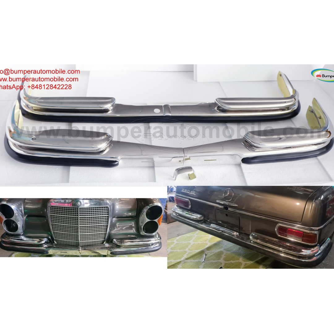 Mercedes benz W108 W109 bumpers with rubber 