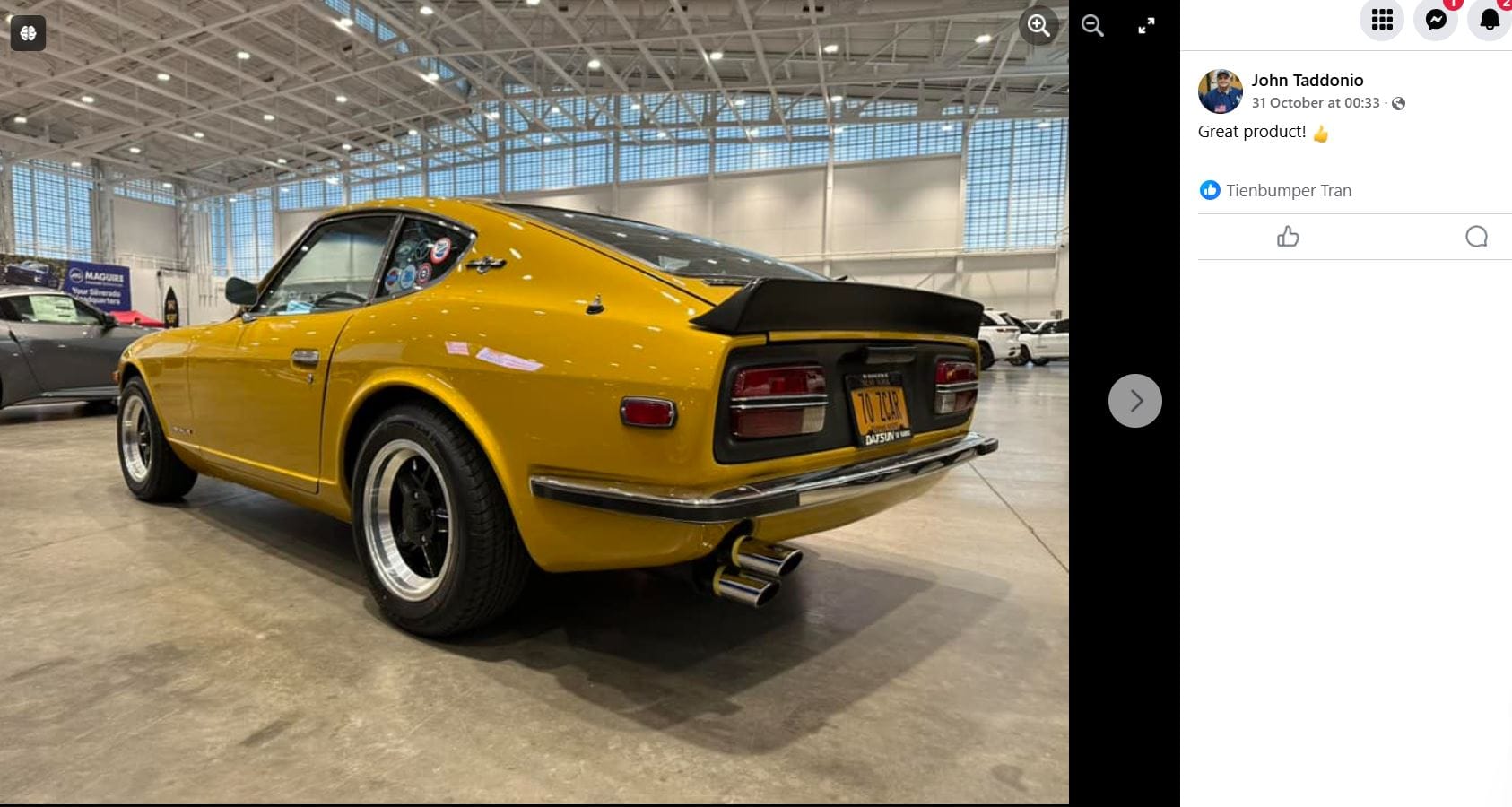 Datsun 240Z 260Z 280Z bumper (1969-1978) with rubber trims